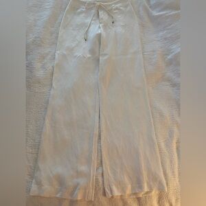 Calvin Klein wide leg white linen pants, size 2, never worn.